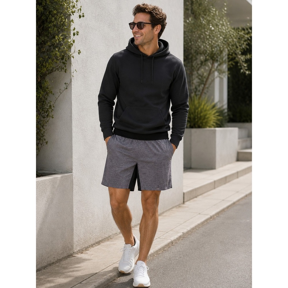 Lululemon T.H.E. Short Linerless 9" Medium Heathered Texture Mercury Deep Coal